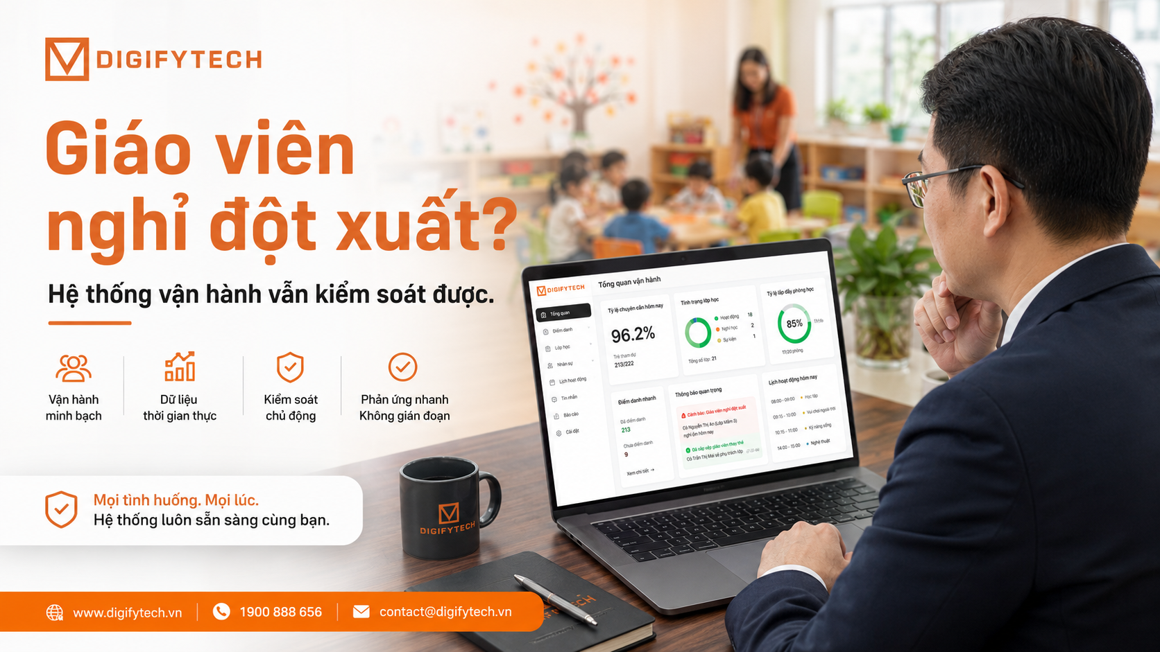 Giáo Viên Nghỉ Đột Xuất — 5 Bước Giữ Lớp Học Không Bị Xáo Trộn | DigifyTech